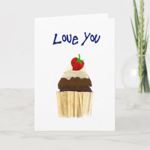 'Love You' Cupcake Greeting Card