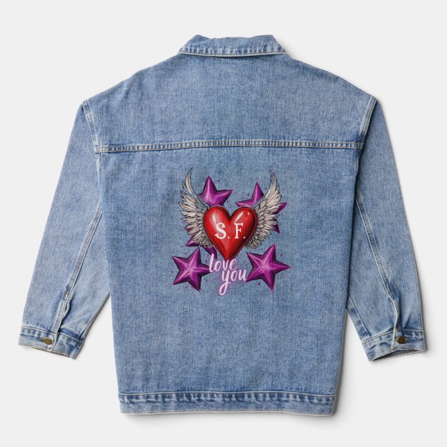 Love You Custom Denim Jacket (Back)