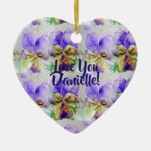 Love You Customised Girls Name Floral Ornament