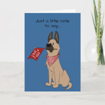 Love You Cute Dog Blank Folded Greeting Card