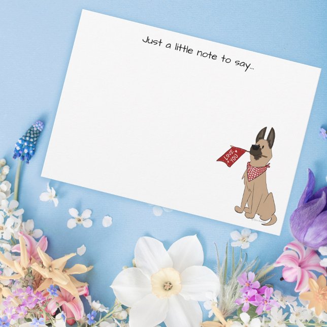 Love You Cute Dog Flat Note Card (Creator Uploaded)