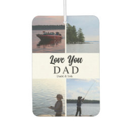 Love You Dad | 4 Customisable Photos And Names Car Air Freshener