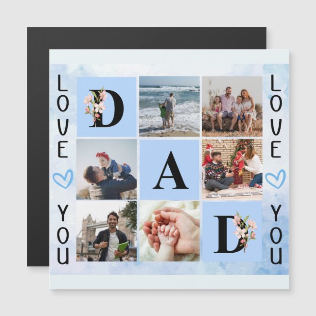 Love You Dad Custom Photo Collage - Personalised (Front/Back)
