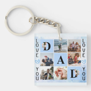 Love You Dad Custom Photo Collage - Personalised Key Ring