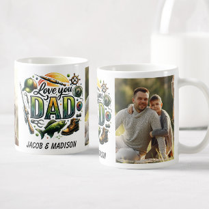 Love You Dad Custom Photos Fishing Coffee Mug
