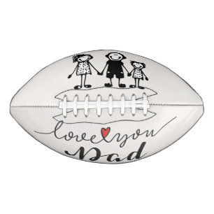 Love You Dad Cute Stick Figures American Football