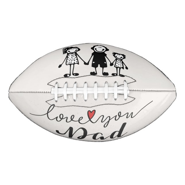 Love You Dad Cute Stick Figures American Football (Front)