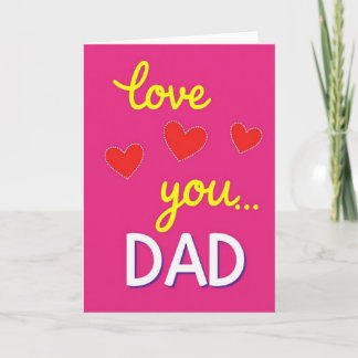 Love You Dad Dotted Hearts Card