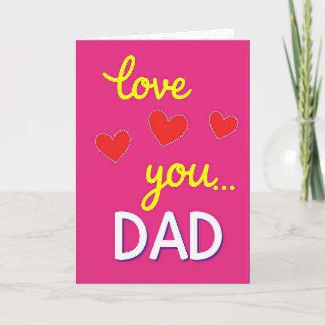 Love You Dad Dotted Hearts Card (Front)