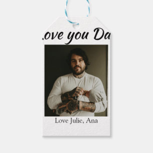 love you dad fathers day add photo name simple gift tags