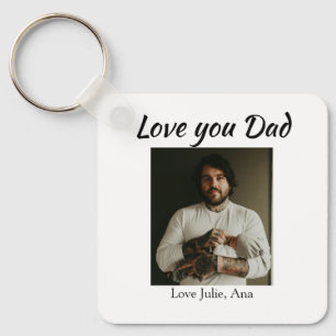 love you dad fathers day add photo name simple key ring