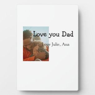 love you dad father's day add photo name simple plaque
