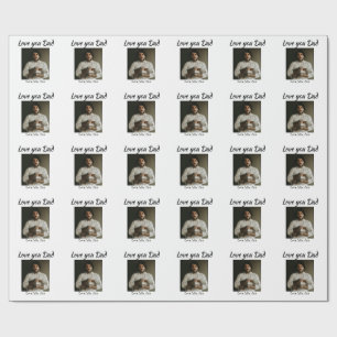 love you dad fathers day add photo name simple wrapping paper