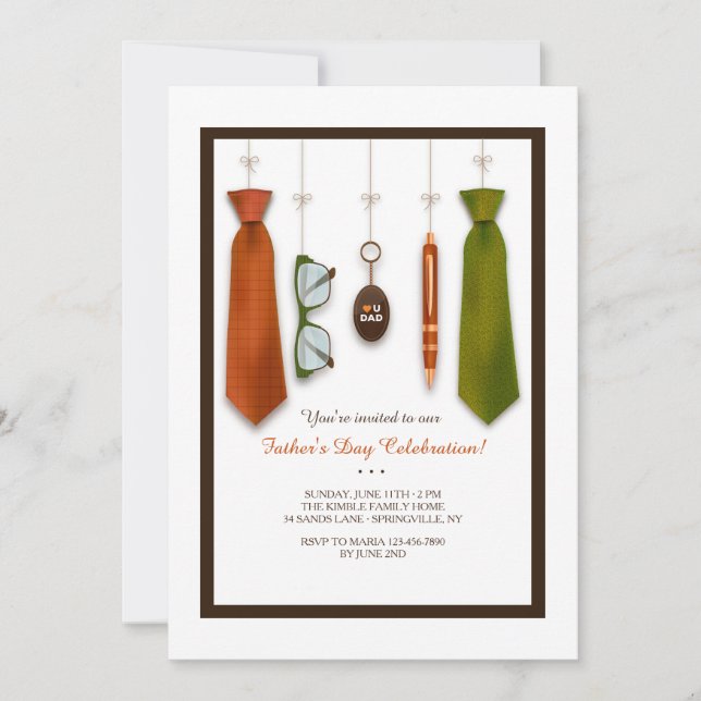 Love You Dad Father's Day Invitation (Front)