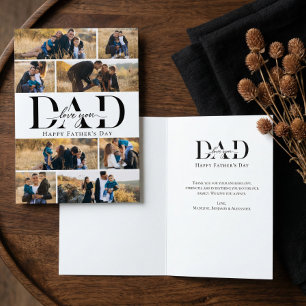 Love You Dad Heart Photo Collage Fathter's Day Card