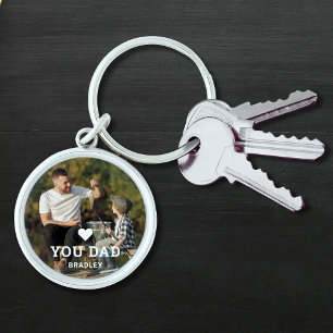 Love You Dad Heart Photo Personalised Names Key Ring