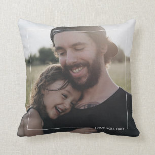 Love You Dad Minimalist Photo Father's Day Gift Cushion