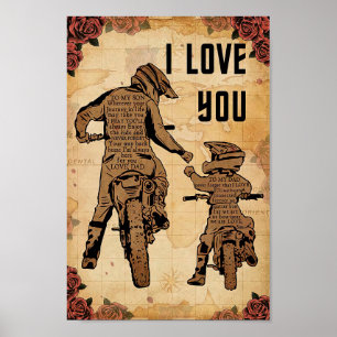 Love You Dad Motor Cycle Poster