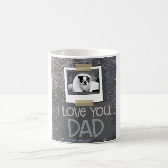 Love You, Dad Mottled Grey Dog Photo Mug (Center)