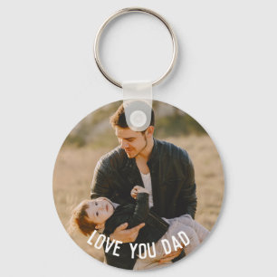 Love You Dad, Personalised 2 Photo  Key Ring
