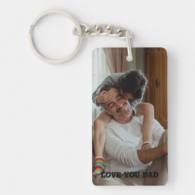 Love You dad, Personalised photo Key Ring (Front)