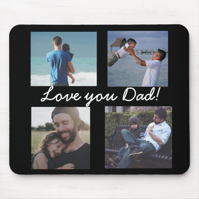 Love You Dad, Personalised Photo Mouse Pad (Front)