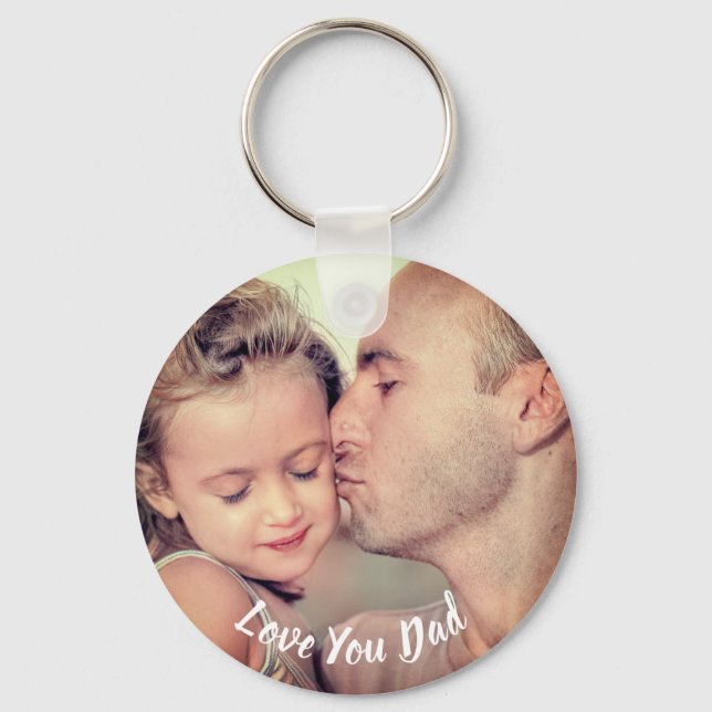 Love you Dad Personalised Photo Text Key Ring (Front)