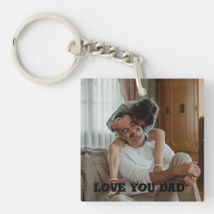 Love You dad Personalized Photo Keychain