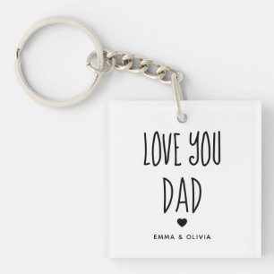 Love You Dad   Photo Back and Handwritten Text Key Ring