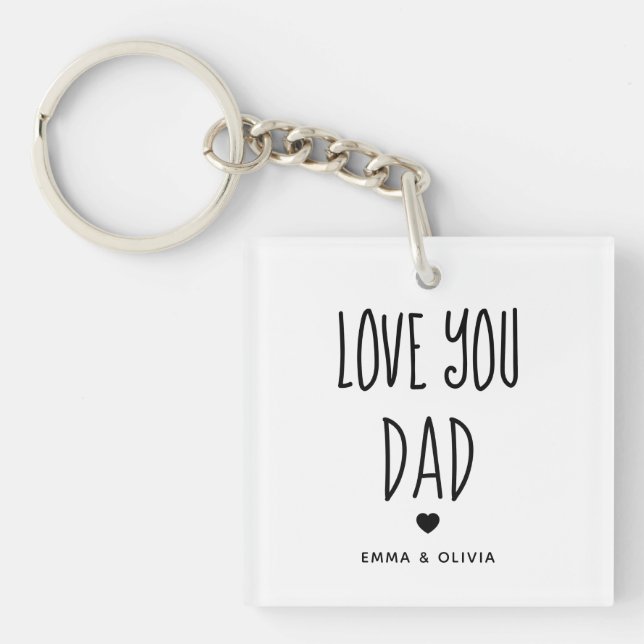 Love You Dad | Photo Back and Handwritten Text Key Ring (Front)