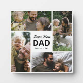 Love You Dad Photo Collage Family Gift Plaque