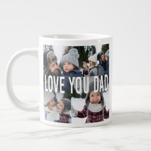 Love You Dad Photo Collage Father's Day Large Coffee Mug