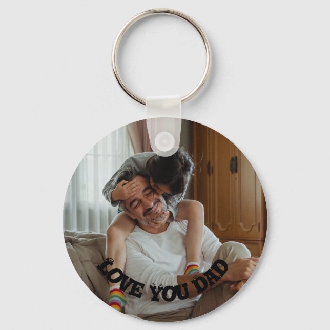 Love You Dad Prersonalized Photo Key Ring (Front)