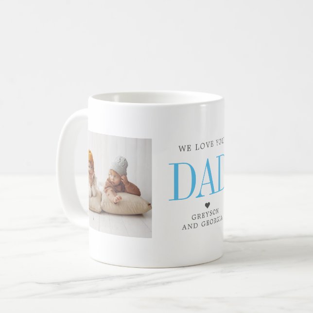 Love You Dad | Two Photo Collage Coffee Mug (Front Left)