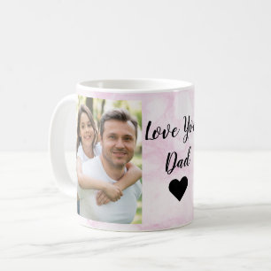 Love You Dad   Two Photo Script and Heart Coffee Mug