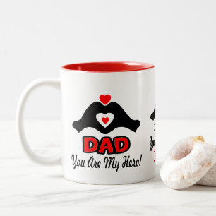 ❤☕↷Love You Dad, You are My Hero Fab Two-tone Mug