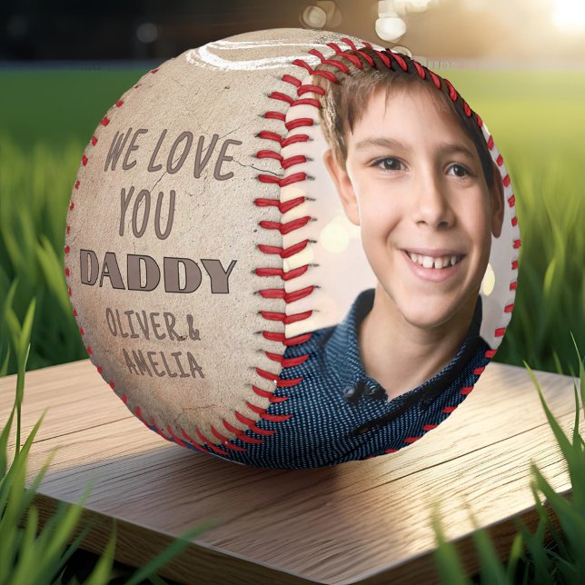Love You Daddy 2 Photo Collage Father's Day Baseball (Creator Uploaded)