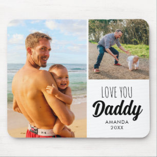 Love You Daddy Dad Custom Two Photos Mouse Mat