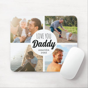 Love You Daddy Dad Photo Grid Mouse Mat