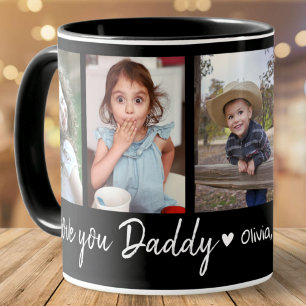 Love You Daddy Father's Day 5 Photo Collage Black Mug