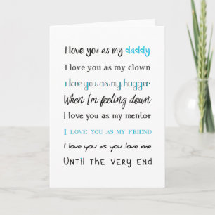 Love You Daddy, Fathers Day, Birthday Card