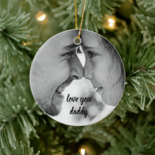 Love you daddy ,fathers day photo ceramic tree decoration