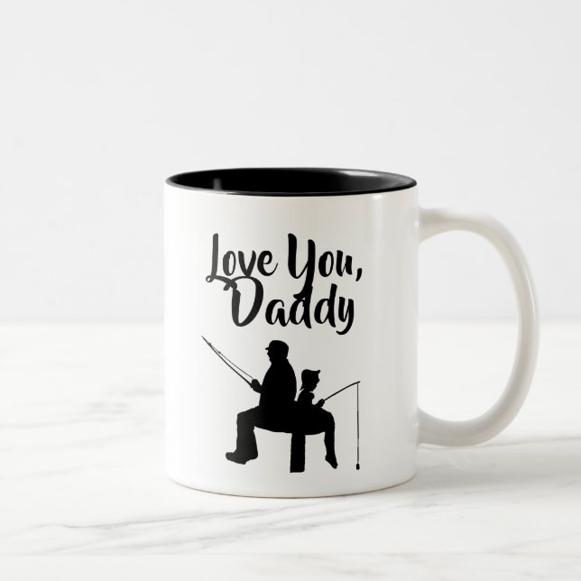 Love You Daddy Fishing Two-Tone Coffee Mug (Right)