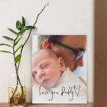 Love You Daddy Heart Motif Script Custom Photo  Fa Faux Canvas Print<br><div class="desc">Love You Daddy Heart Motif Script Custom Photo. A gift for dad will be proud to put on his wall,  simply replace the sample photo with your own which is above set typography Love You Daddy with artsy heart motif..</div>