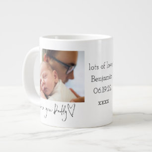 Love You Daddy Heart Photo 1st Fathers Day Large Coffee Mug