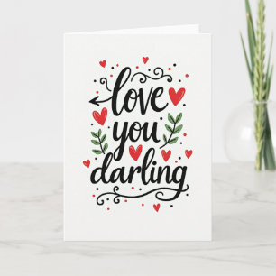 Love You Darling Modern Script Card