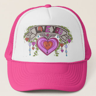 LOVE YOU Dripping Hearts Hat