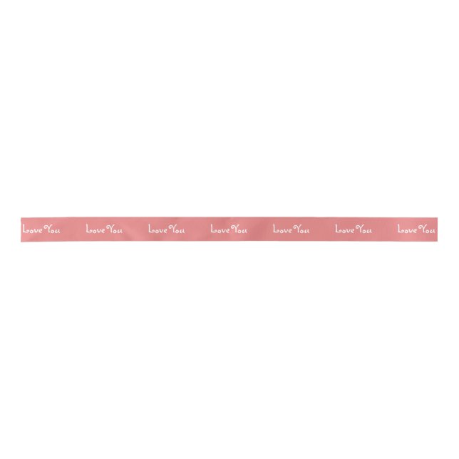 Love You Dusty Rose Ribbon Satin Ribbon (Front)