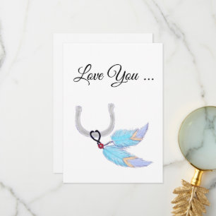 Love You Feathers Thank You Card