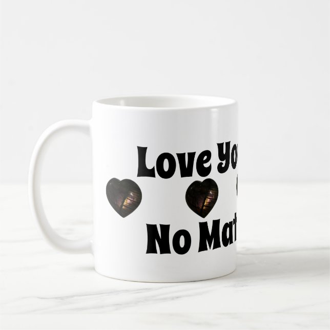 Love You Forever Blue Labradorite Hearts Bold Mug (Left)